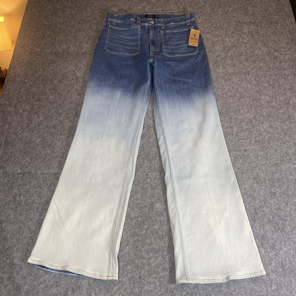 Polo Ralph Lauren Womens Jenn Flare Jeans High Waisted Iris Wash Size 31R